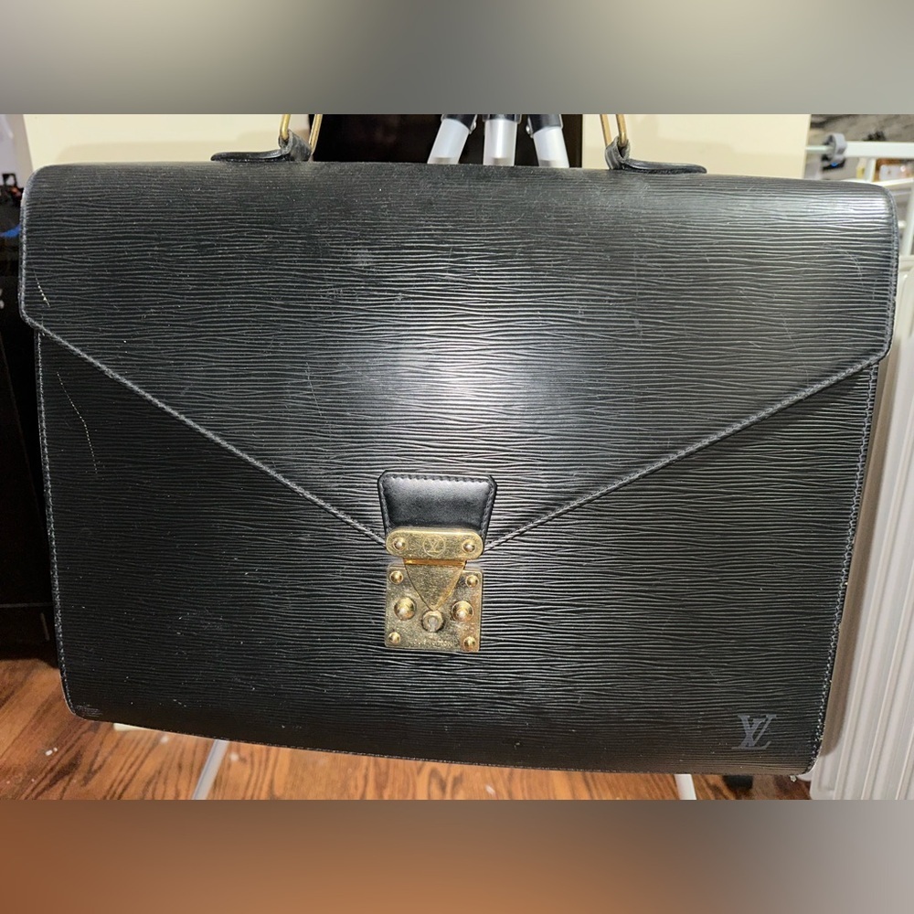 Louis Vuitton Black Epi Monceau Serviette Metis Briefcase Work School Bag 10999